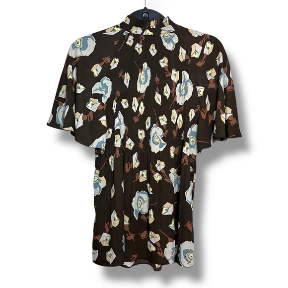 Lauren Ralph Lauren Women’s Floral Pleated Georgette Blouse Size: Medium - Picture 2 of 3